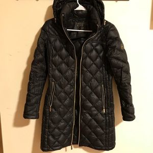 Michael Kors Zip Long Packable Black Coat